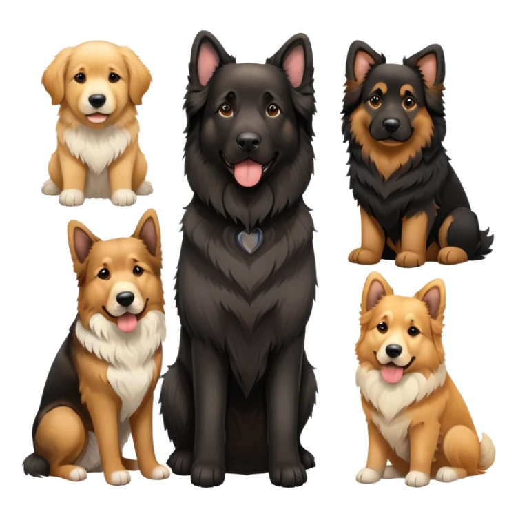 Landseer Newfoundland, golden retriever and German shepherd  sticker