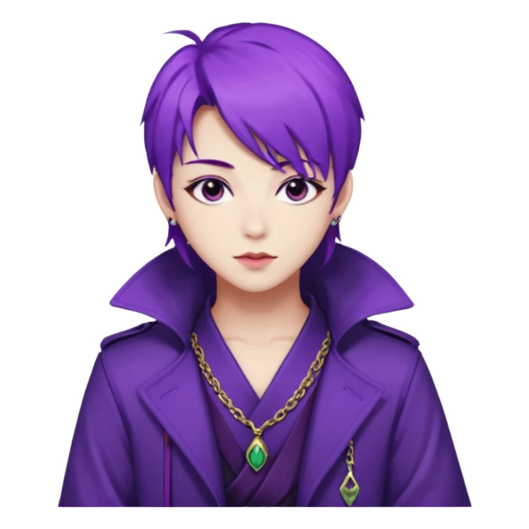 Rumi from K-pop demon hunters purple hair sticker