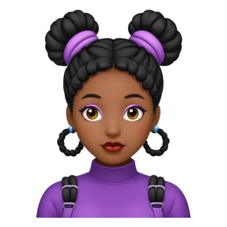 Black woman with Space buns sticker