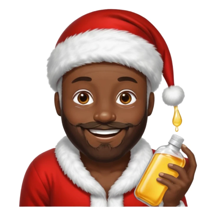 black Santa with baby oil sticker