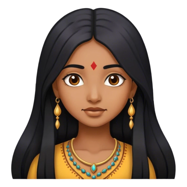 indian girl with long black hair  sticker