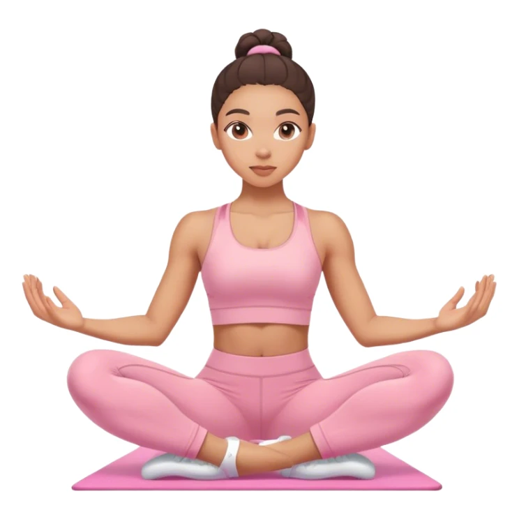 lightskin girl wearing light pink doing pilates sticker