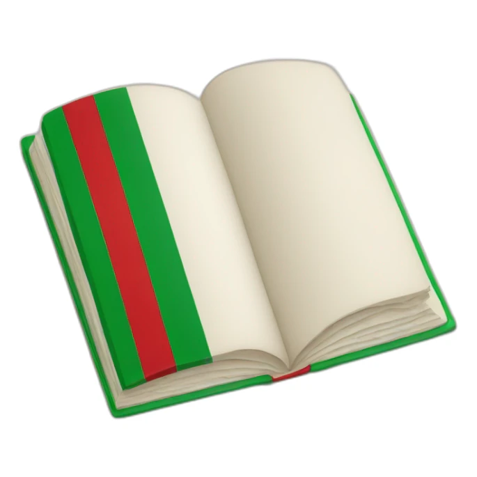 italian book in italian flag colours sticker