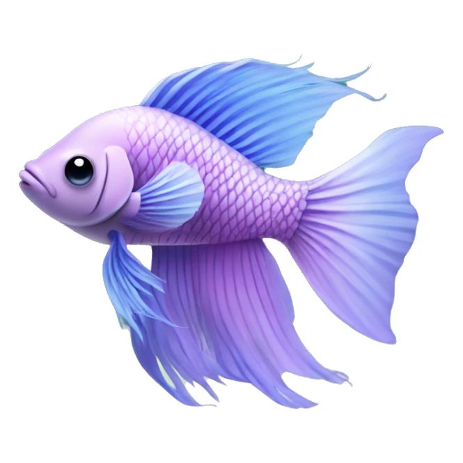Light purple beta fish with blue ombré find in a fish tank  sticker
