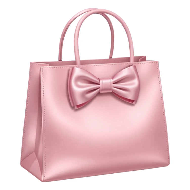 light pink shopping bag with bow emoji | AI Emoji Generator sticker