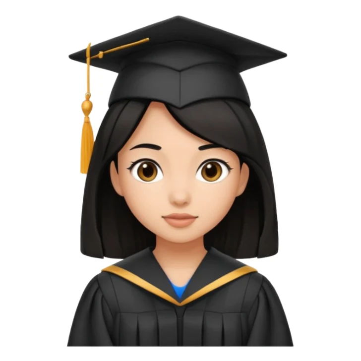 Black hair girl graduated sticker