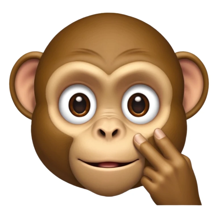 A monke.\nY , pulling the bottom of his eyelid down to make it look bigger with one finger sticker