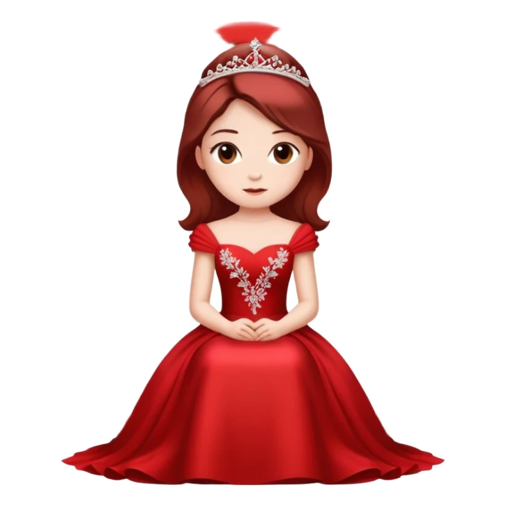 A beautiful girl wearing a red wedding dress sitting sticker