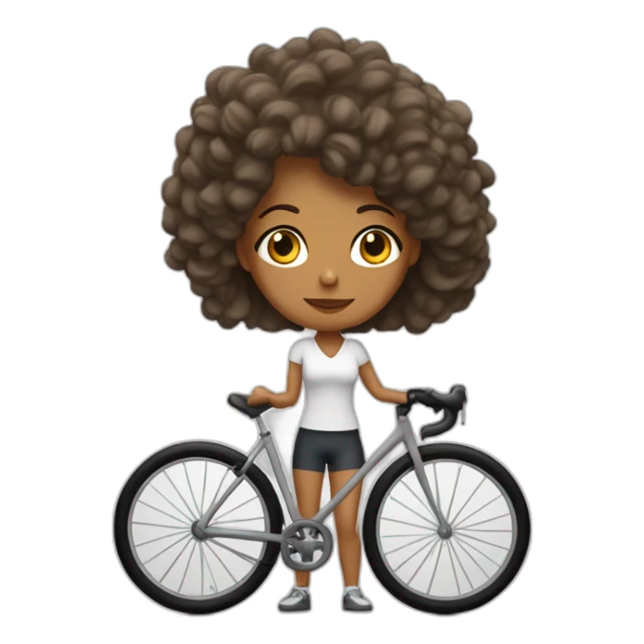 mujer con el pelo blanco cayéndose de una bicicleta sticker