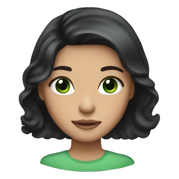 Girl with dark hair and green eyes  sticker