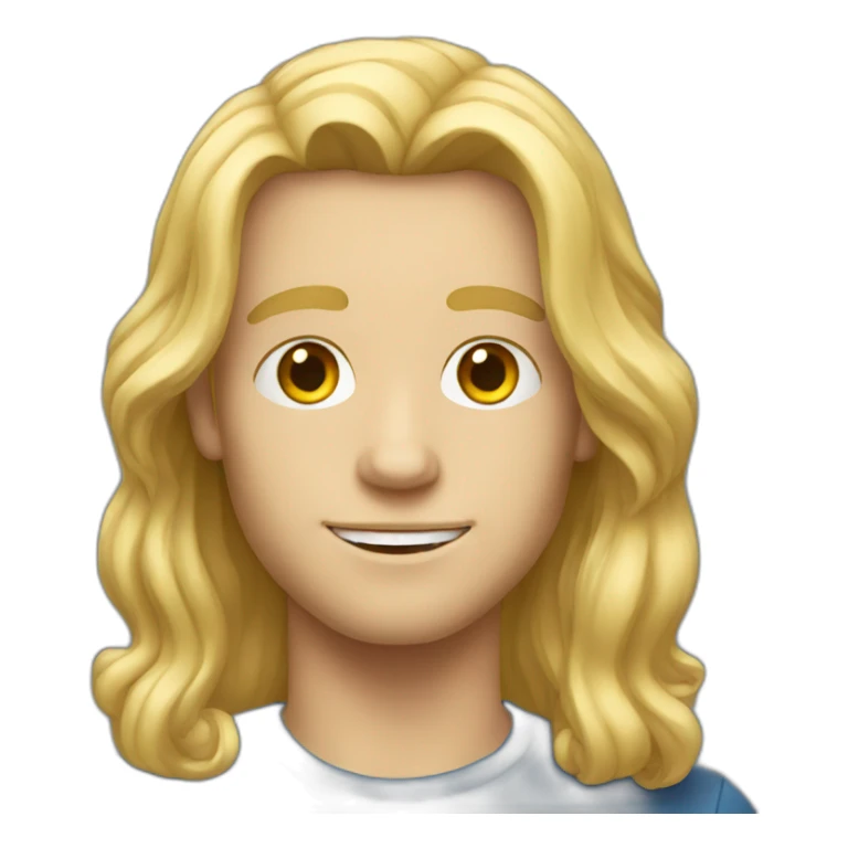 young blond man with long hair sticker