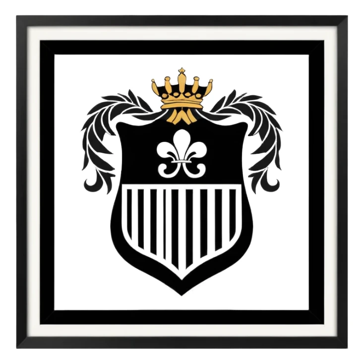 on forma clásica de heráldica, dividido en cinco franjas verticales alternadas en negro y blanco. En la parte superior tiene las siglas “GYE” y en la parte inferior el año “1908”. El diseño es simple, simétrico y con colores tradicionales blanco y negro. Que el fondo sea blanco sticker