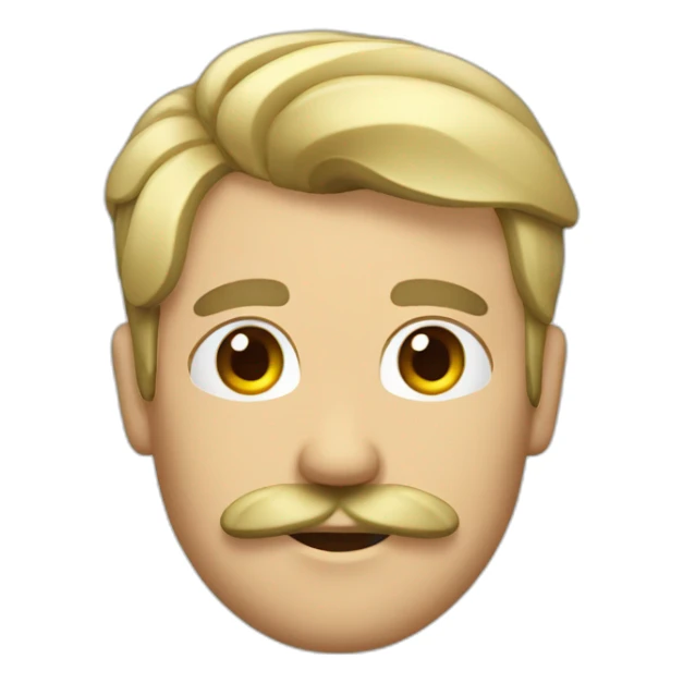 Man with plated hair and square moustache sticker