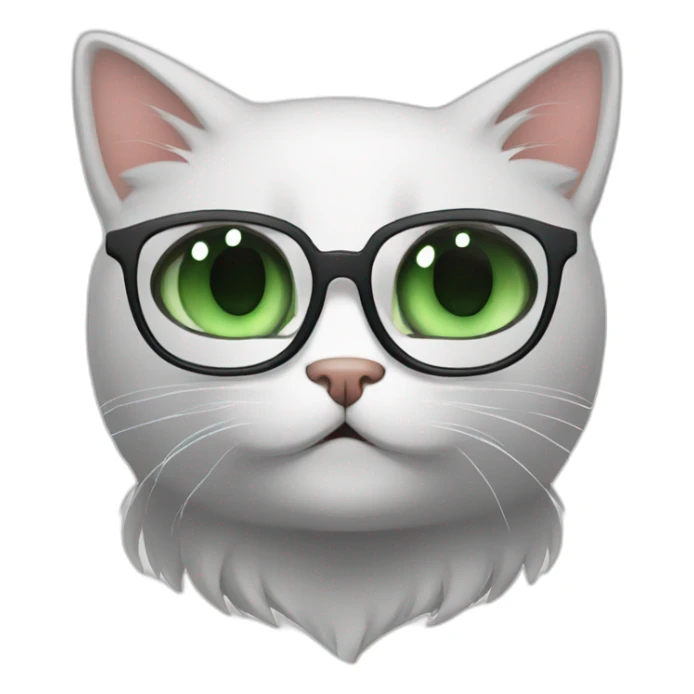 White guy with green eyes, black hair and with glasses hug redpercian cat sticker