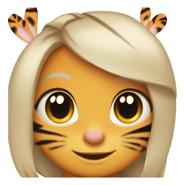 bunny with eyelashes and tiger next to her sticker