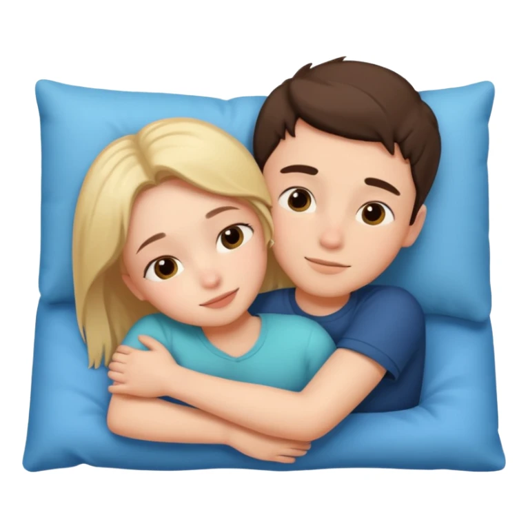 Boy and girl together close relationship cute Laying down hugging sticker