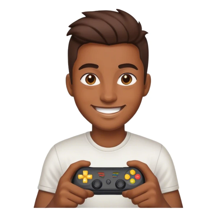 face of an gamer close up with happy remarks  sticker