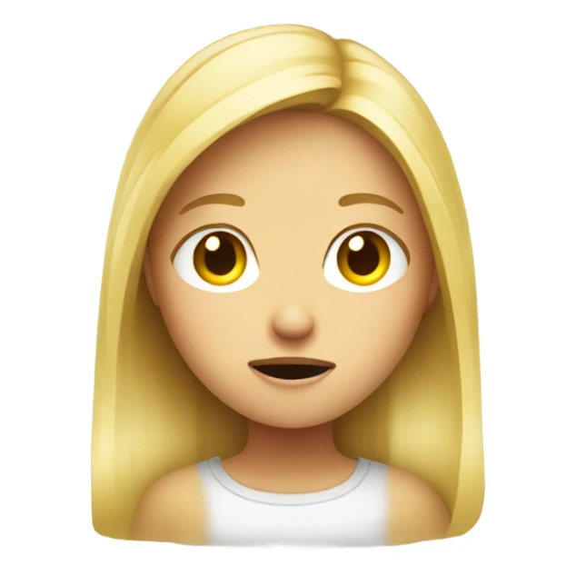 Sour face of blond girl sticker