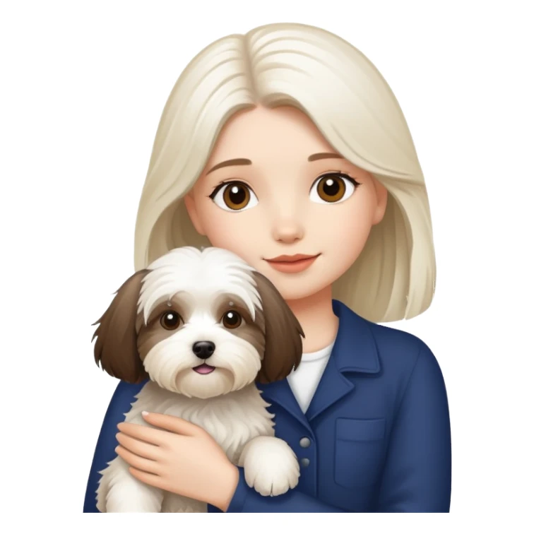Havanese dog with a girl sticker