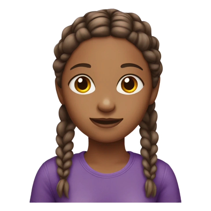 Brown girl with braids in a purple top sticker