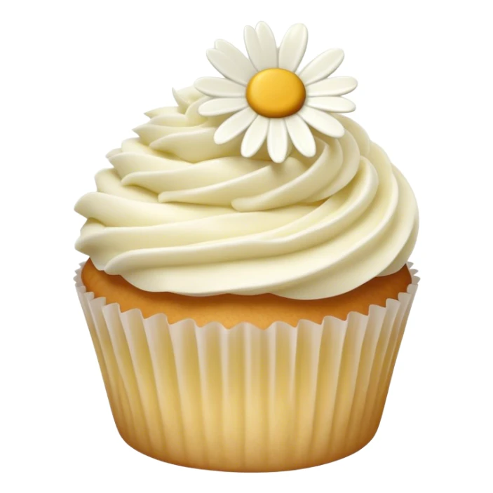 Vanilla cupcake with daisy frosting  sticker