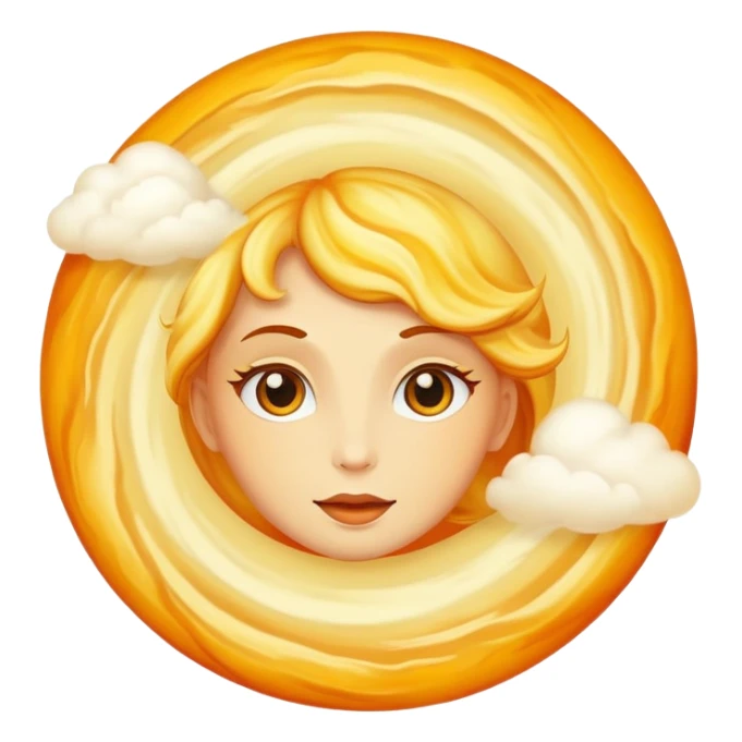 Venus as a circular planet without rings, yellow-orange atmosphere sticker