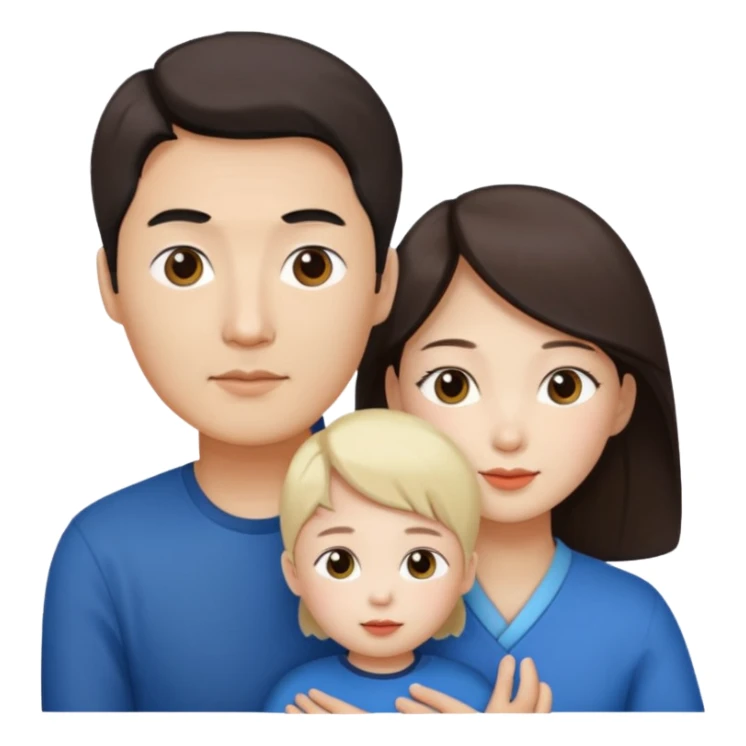 Family korean male x russian female + kid sticker
