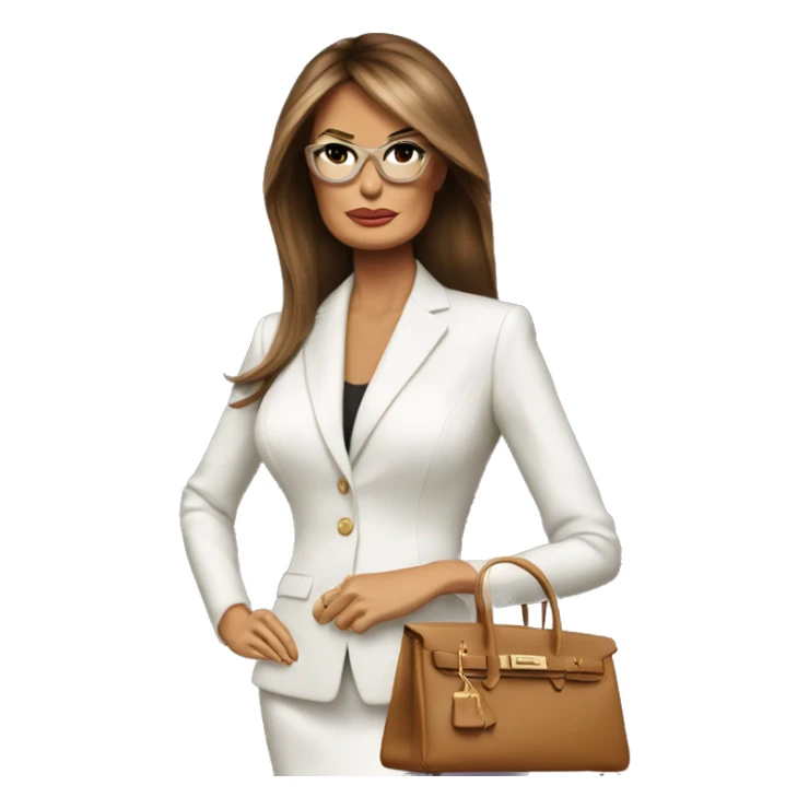 Melania Trump with a Birkin bag sticker