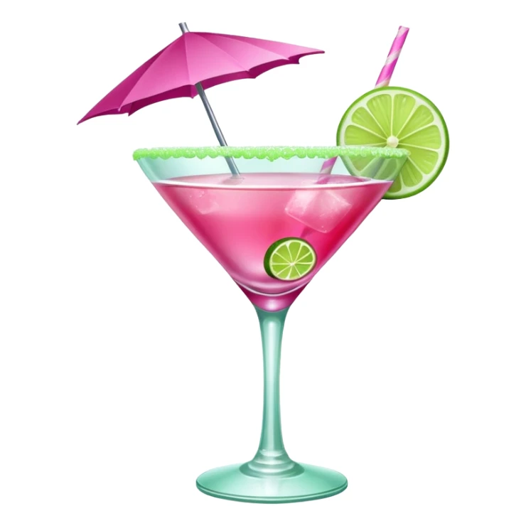 cosmopolitan with a piece of lime hanging down sticker