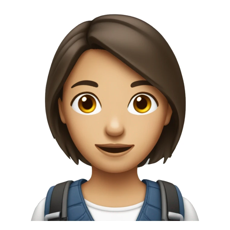 Fille brune avec appareil photo sticker