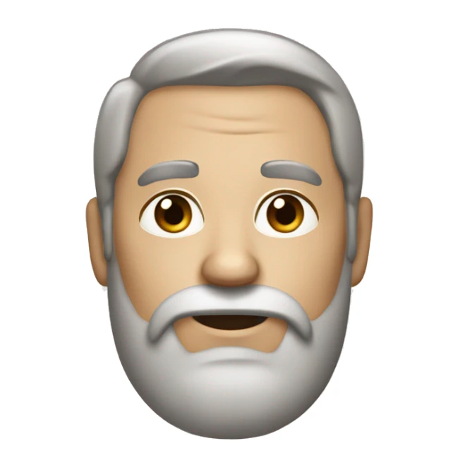 a bit older, beard a bit white, dark eyes and brown short  sticker