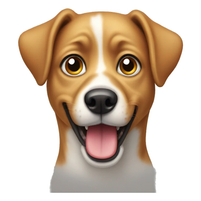 dog with big eyes and a hanging open mouth sticker