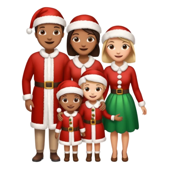 Family in   Christmas dressing sticker