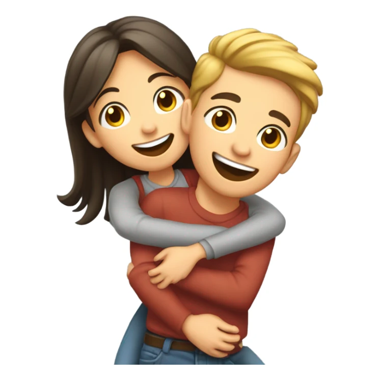 A girl piggybacking boy  sticker