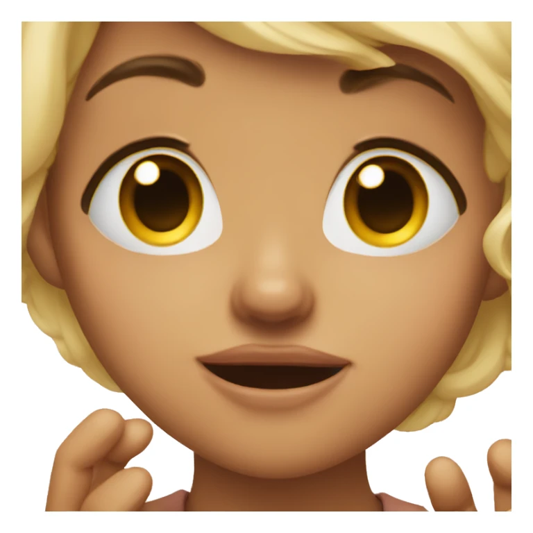 Cute face tears in her eyes and cute hand gestures  sticker