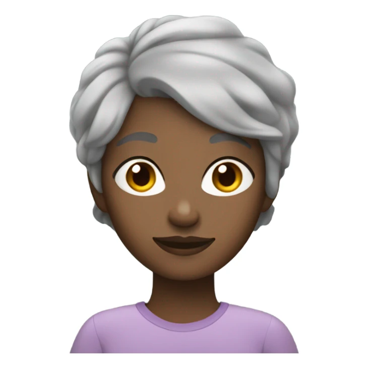 Black woman short gray hair relaxing sticker
