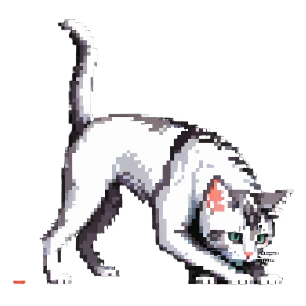 cat in downward dog yoga pose, triangle pose with raised hips sticker