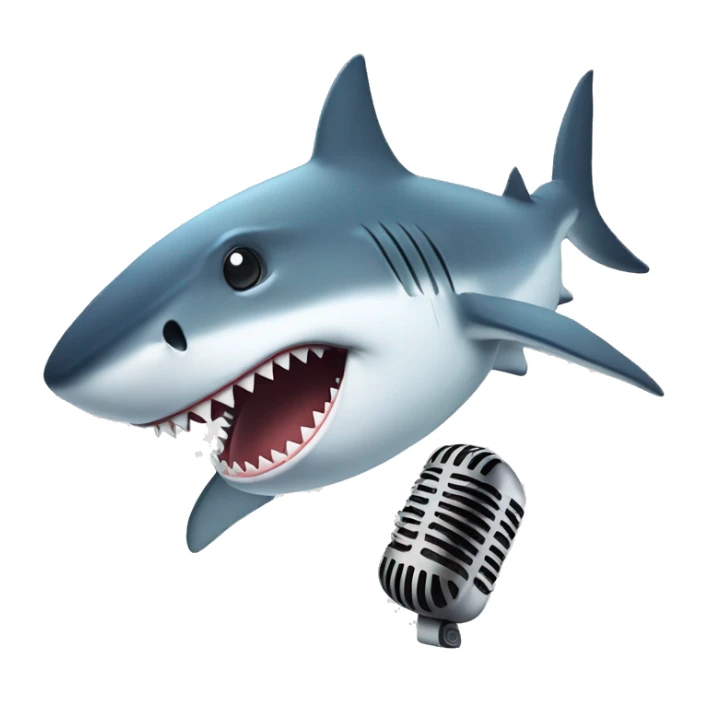 Shark listening to music saying: Requinquer  sticker