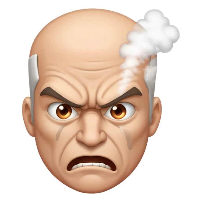 angry man with steam coming from nose sticker