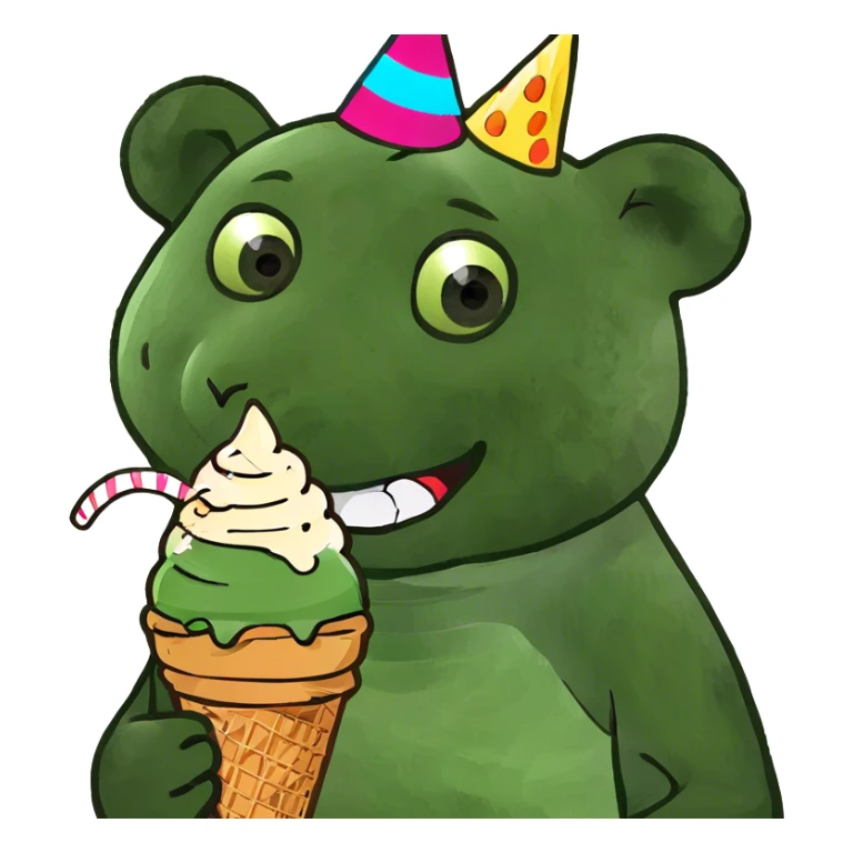 Panda eating ice cream sticker