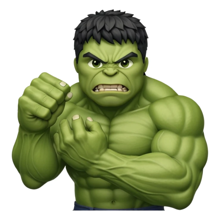 big muscular green cool hulks fist with  4 fingers sticker