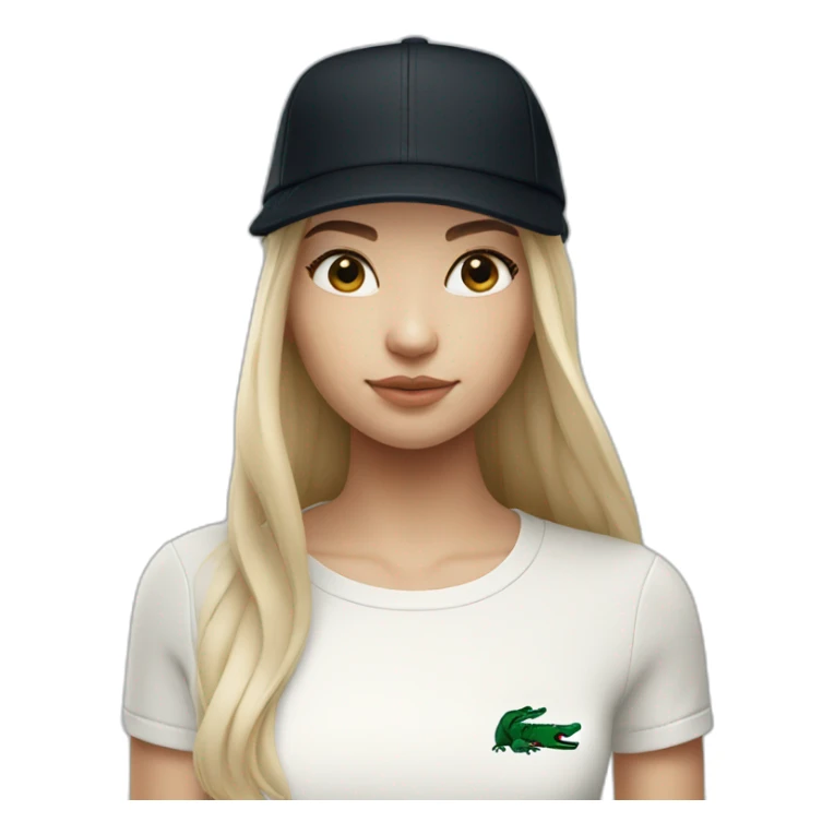 Lacoste bag girl with black lacoste cap sticker