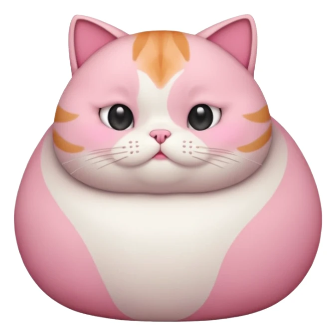 Fat cat with short pink fur and short little legs  sticker