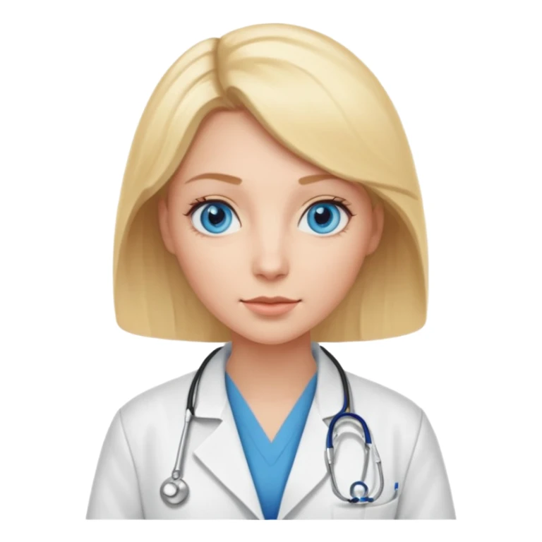 Una mujer rubia de ojos azules que es doctora sticker
