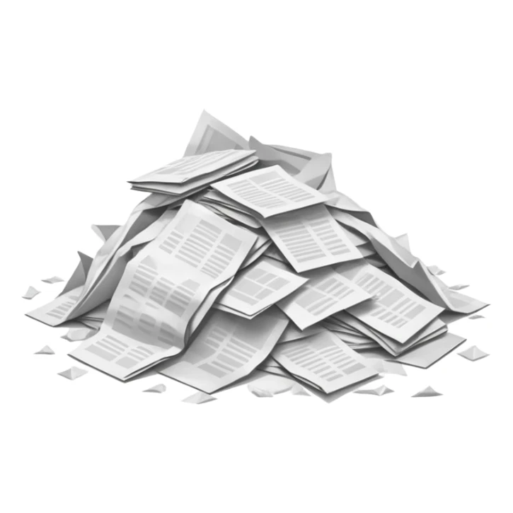 pile of papers on the floor sticker