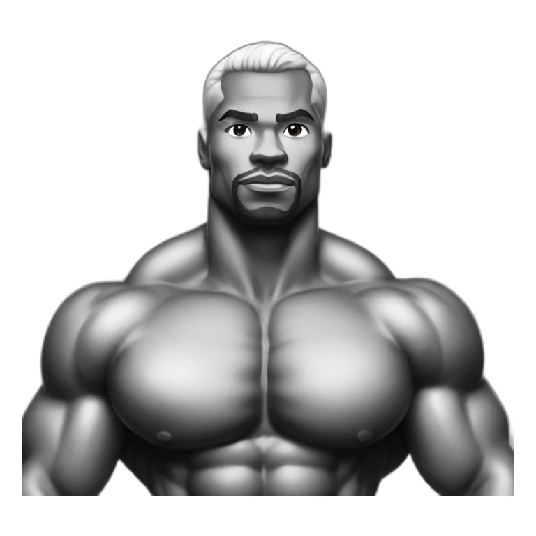 Bodybuilder black and white with sexy face sticker