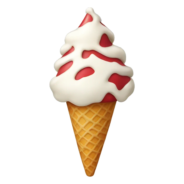 Ice cream with santa claus hat sticker