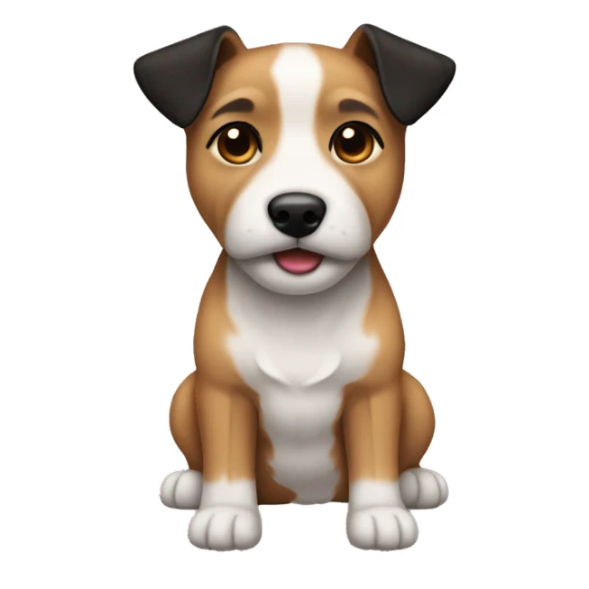 Terrier light brown black ears white mouth  sticker