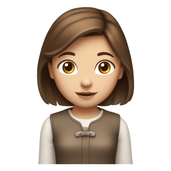 girl with brown hair that looks like hello kitty sticker