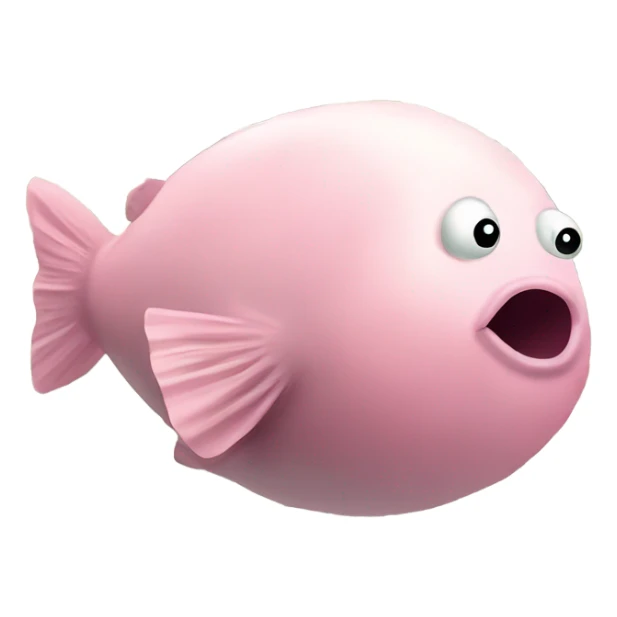 elon musk as a blob fish with mone sticker